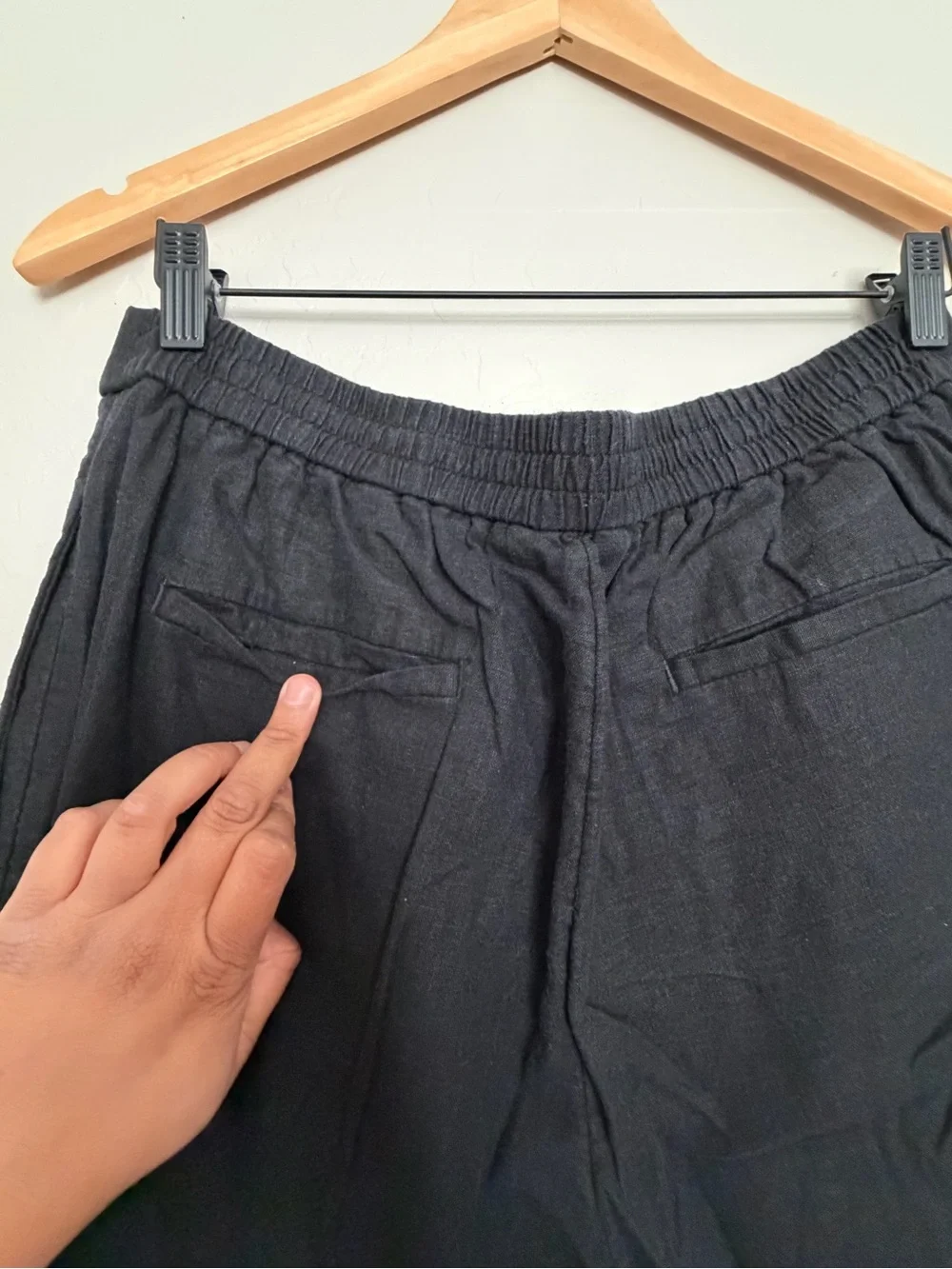 Banana Republic Black Wide-Leg Linen Culotte Pants